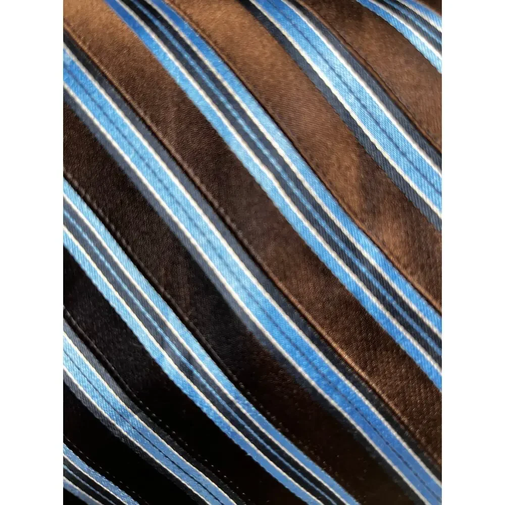 Insignia by Martin Wong Brown Blue 100% Silk Men’s Tie.